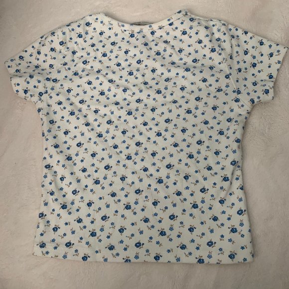 Brandy Melville White and Blue Flower Top - Picture 4 of 4